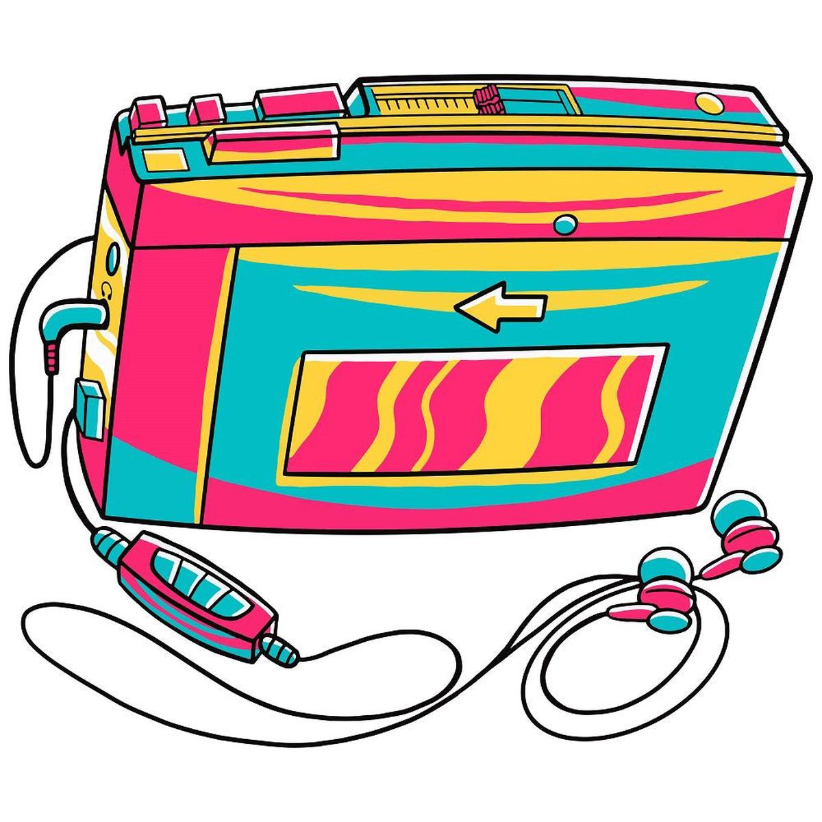 90s Vibe Walkman Fabric Panel