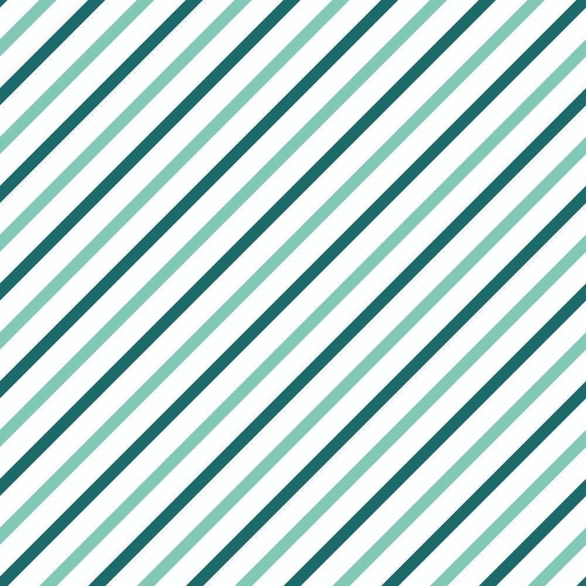 Diagonal Stripes Mint and Teal Quilting Cotton Fabric