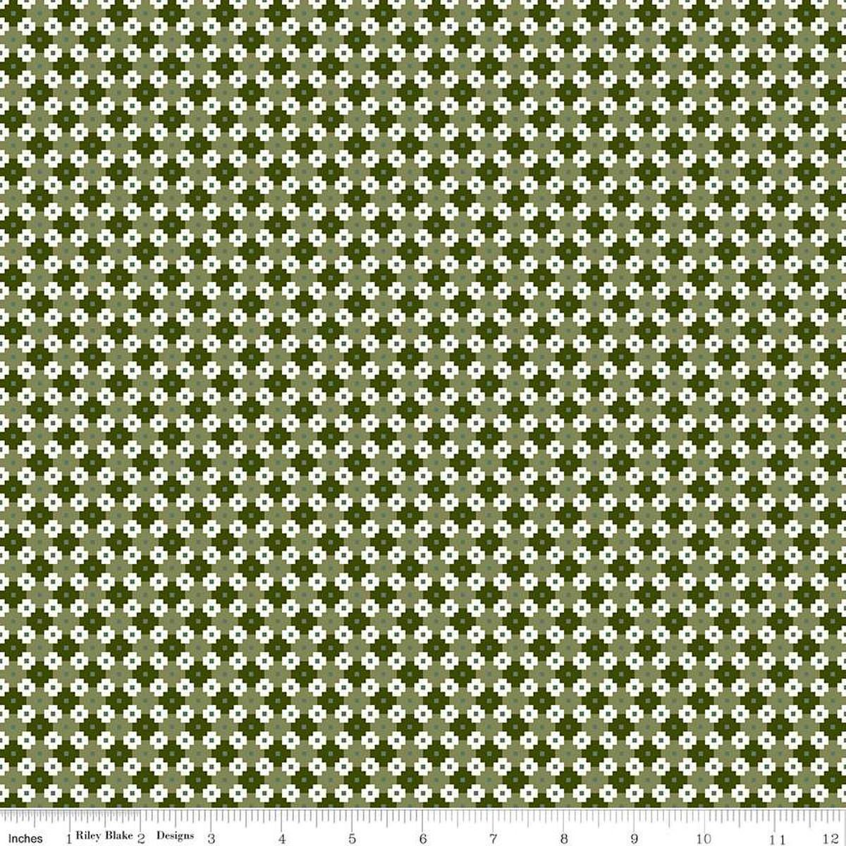 Riley Blake Christmas Is In Town, C14748-GREEN, Green, Sandy Gervais