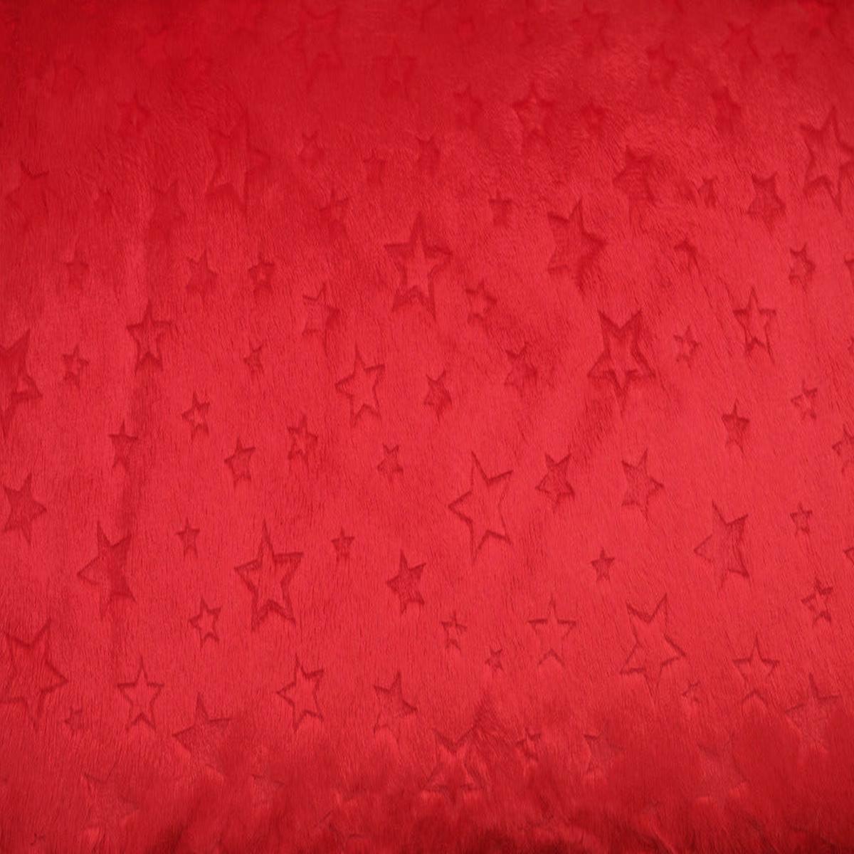 Shannon Fabrics Cuddle Embossed Stars 58-60" Wide, Red