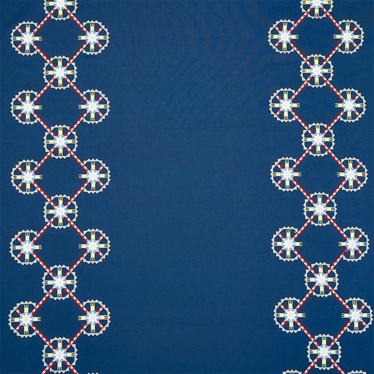 Chamizal Embroidery Blue and Red Fabric
