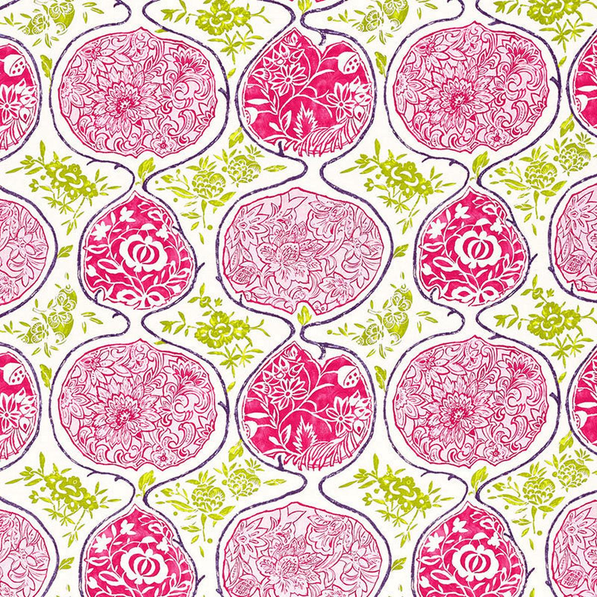 SCHUMACHER EXUBERANT PRINTS KATSUGI PRINTS PRINTS FUCHSIA , CHARTREUSE - 2620937