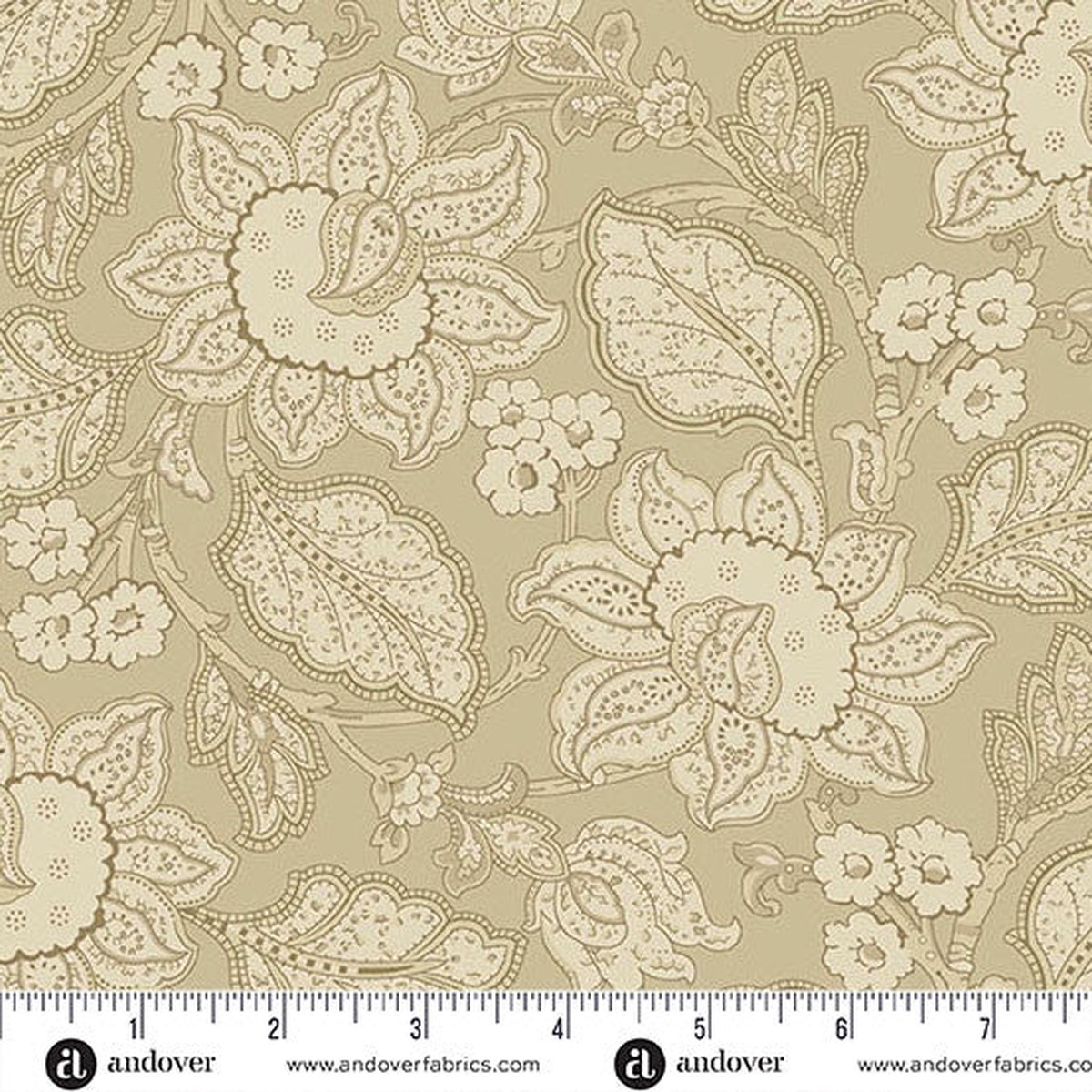 Coastal Tan Jacobean Forest Glen 108" Cotton Wideback Fabric per yard