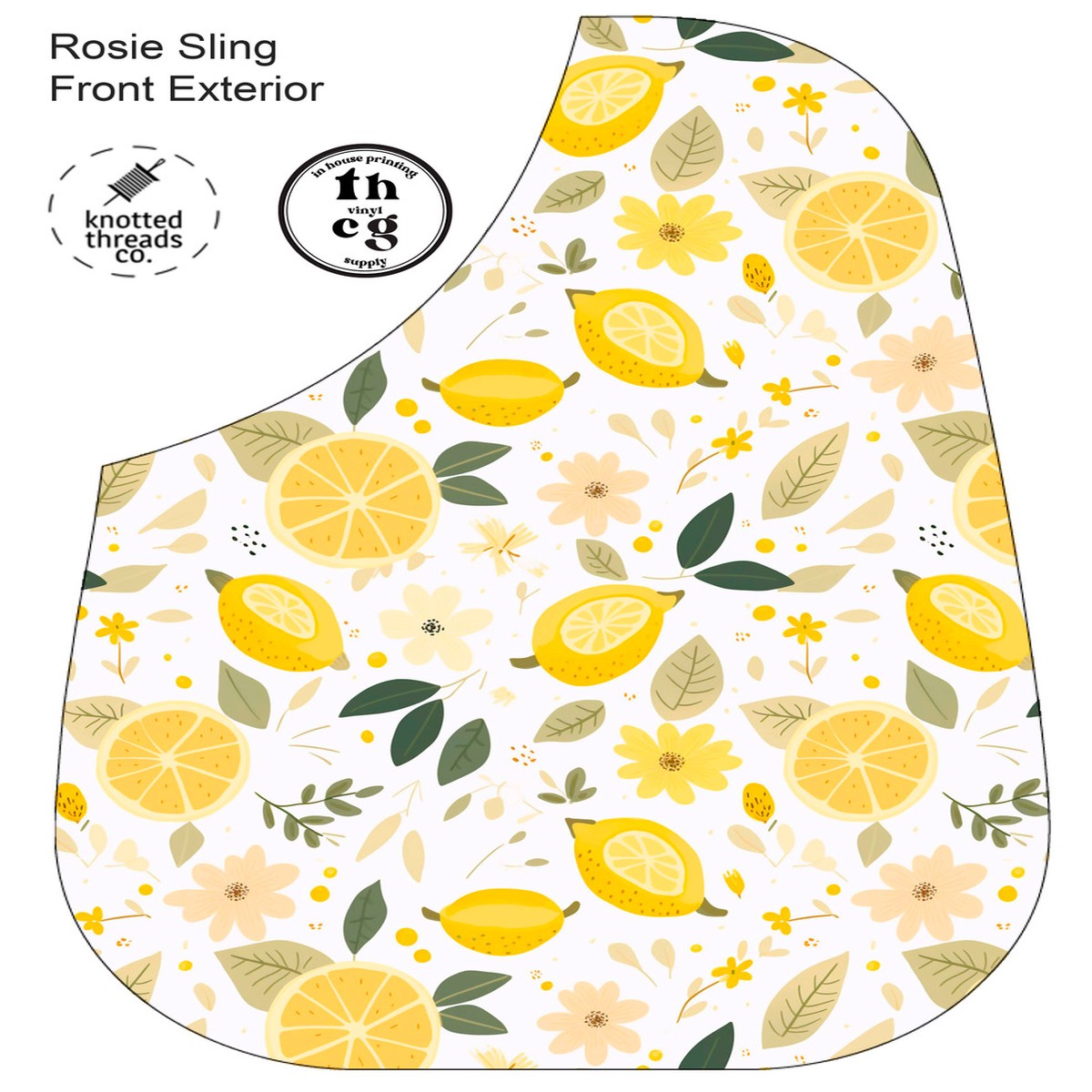 Cut and Sew - Rosie Sling Panel EGD005 Cute Floral Lemons