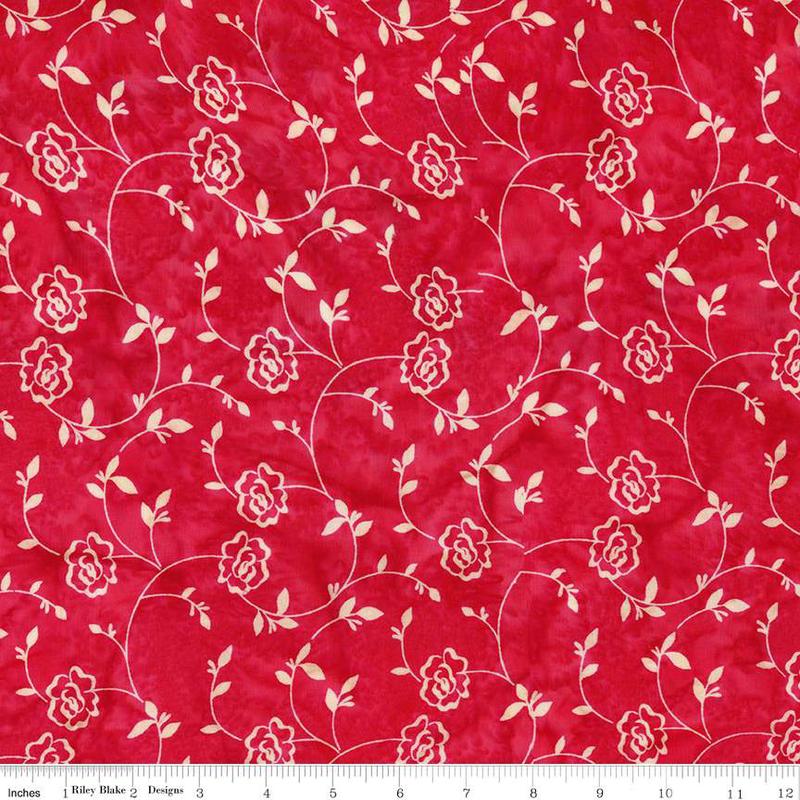 Fabric Riley Blake Cherry Floral Expressions Batiks Rosarium Sew Soft Rayon by the Quarter Yard BTR23305-211
