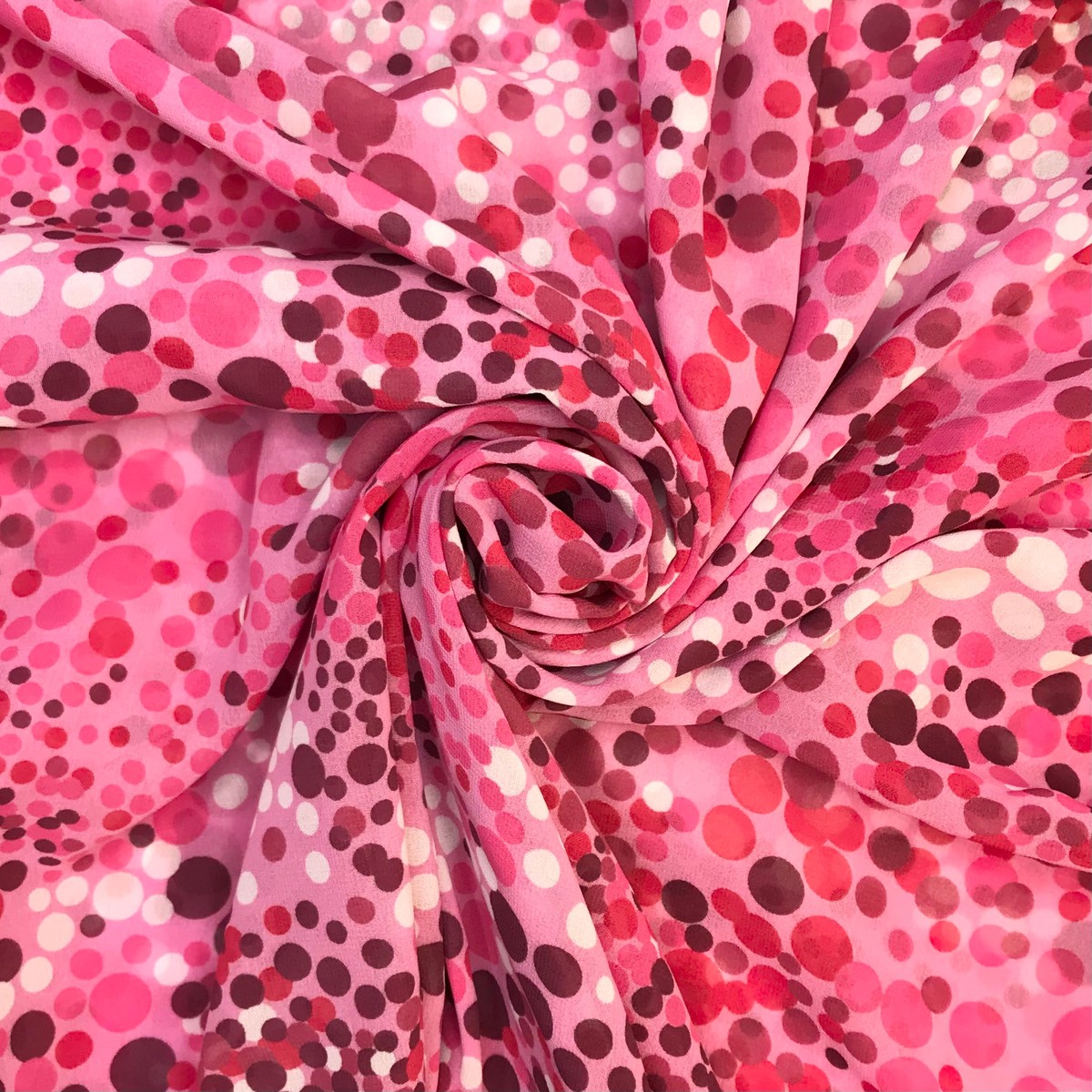 UB - Pool Of Pink - Chiffon Woven - Pink/Red Polka Dots - 1.78M Bundle
