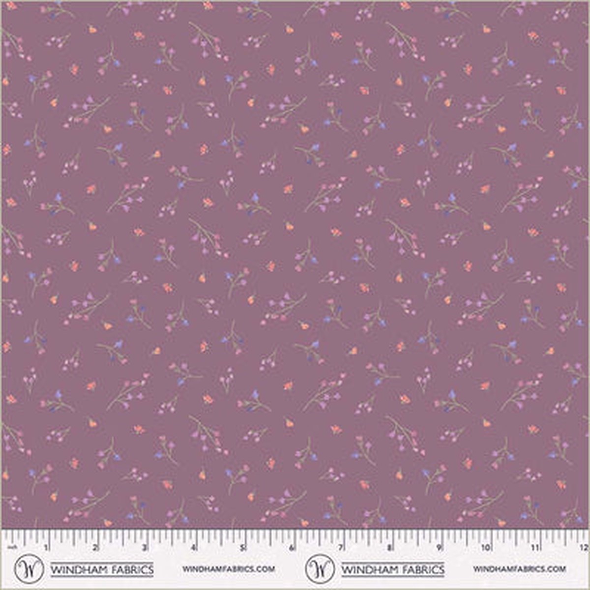 Aviva Sprig Amethyst Cotton 44"/45" Fabric Per Yard