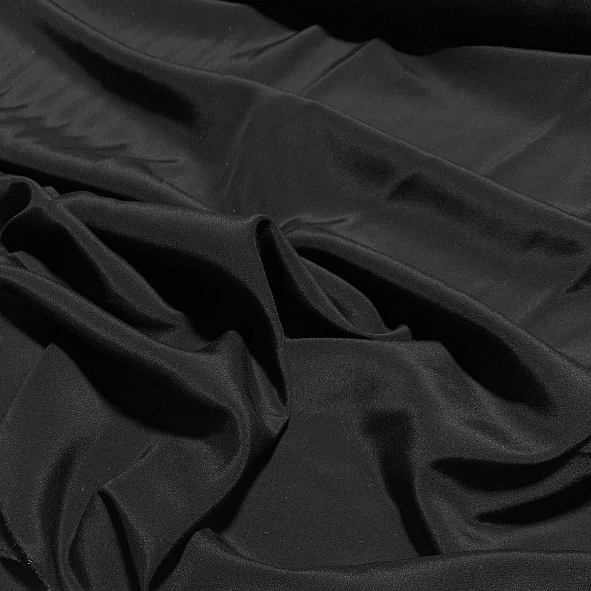 Black - 16mm Silk Crepe de Chine Fabric