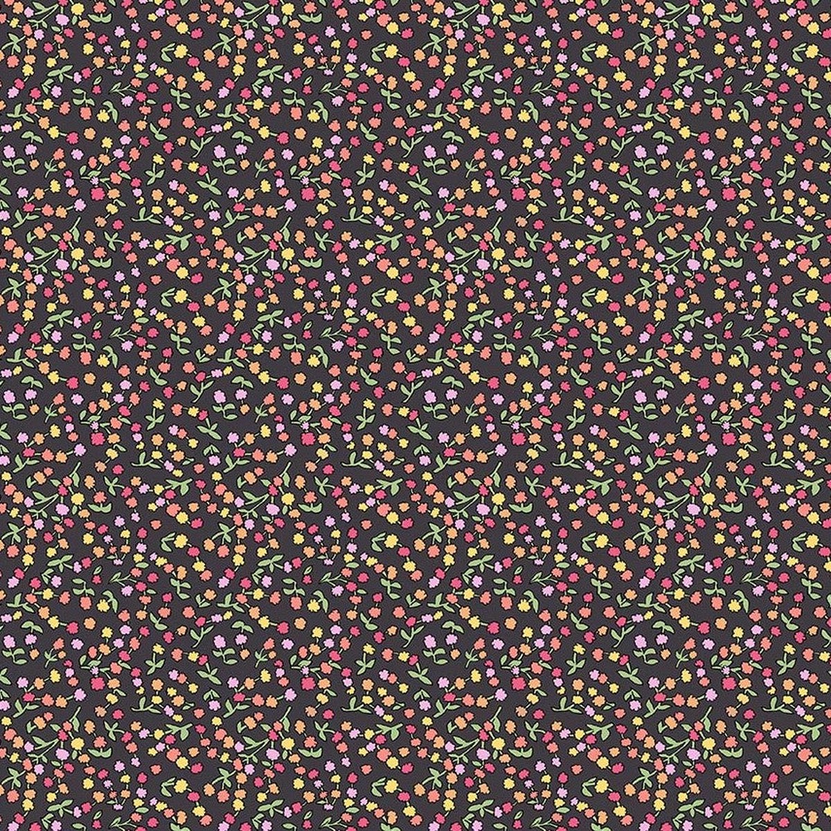 Windham x Laura Heine - Flowers on Main - Ditsy Buds - Charcoal 54895-3