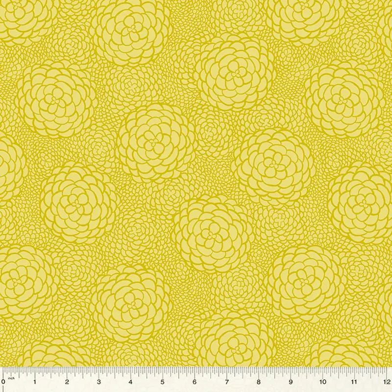ABCs in Bloom Kelly Angelovic 53691-11 Pale Yellow In Bloom Cotton