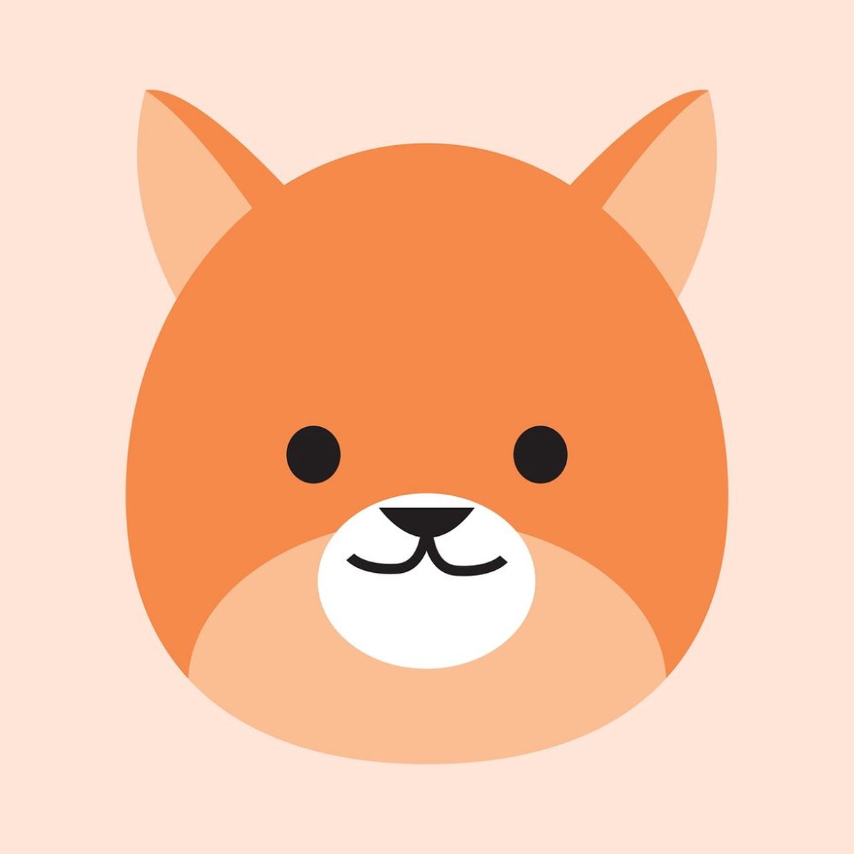 Baby Fox Face Fabric Panel