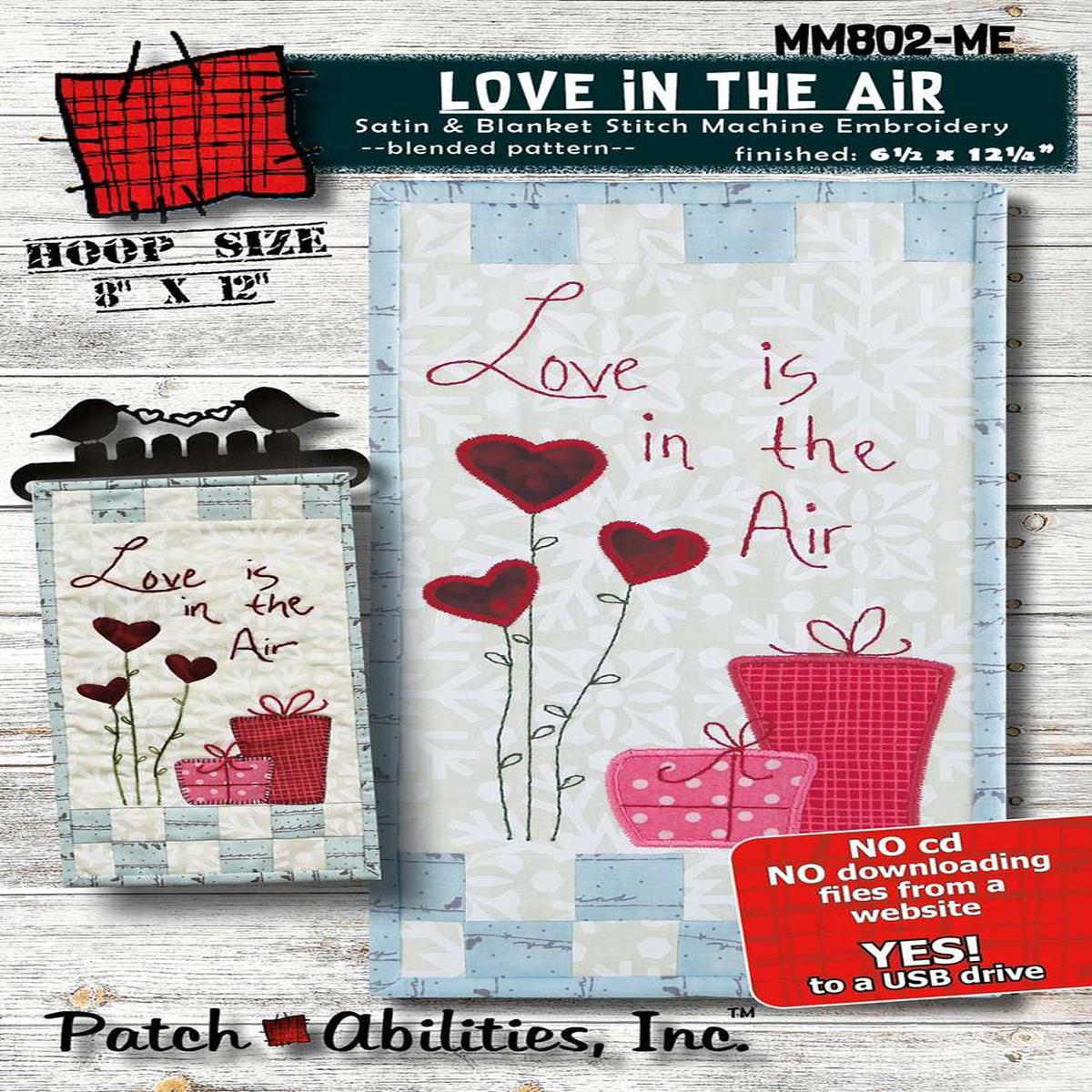 Love In The Air Pattern Machine Embroidery Version