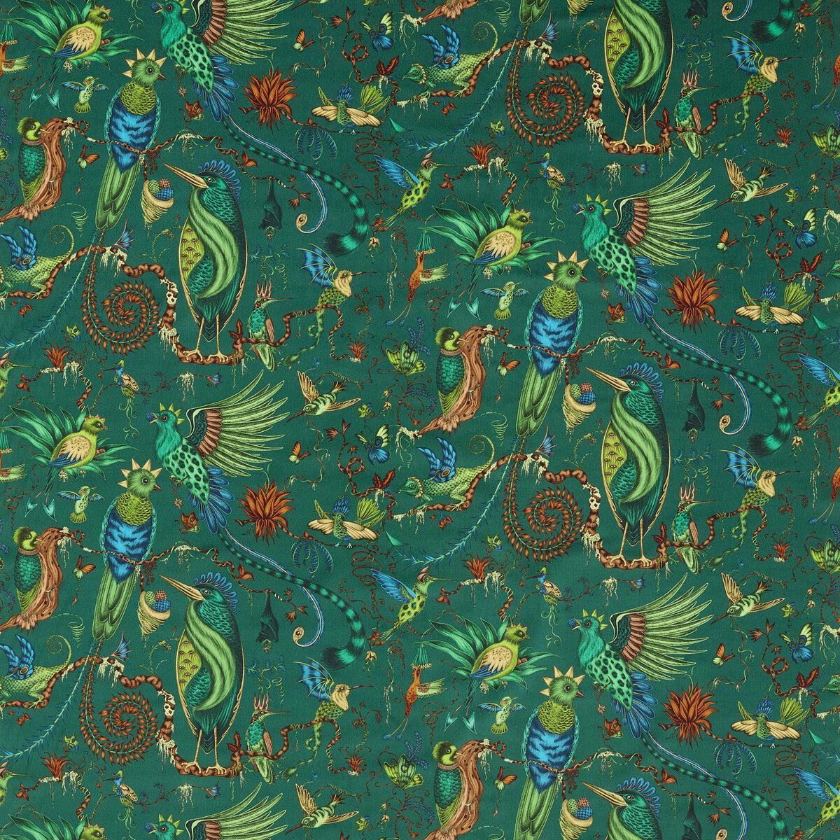Quetzal Velvet Teal Fabric
