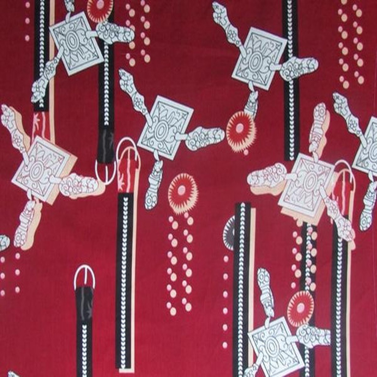 Cotton Poplin Novelty on Red