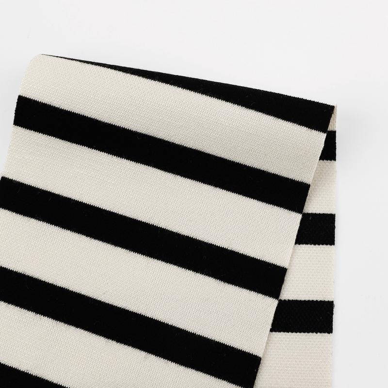 Stretch Rayon/Poly Striped Knit - Black/White
