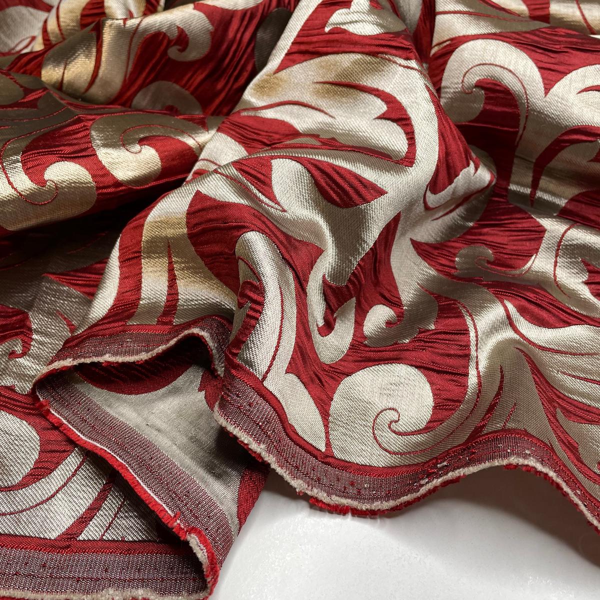 Candyland - Jacquard Polyester Blend Woven - Red/Silver Abstract - Bundles
