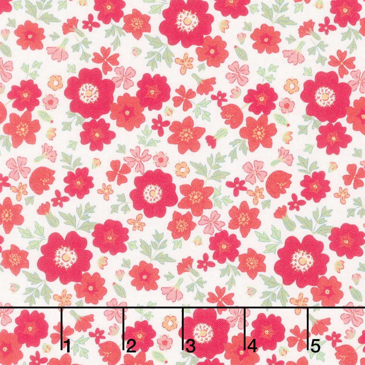 Floral Romance - Rosa Red Yardage