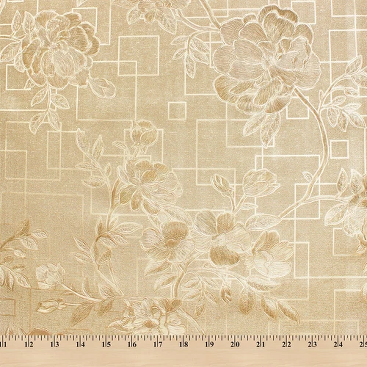 Geometric Floral Oilcloth - Water-Resistant PVC Poly Cotton 54" By The Yard