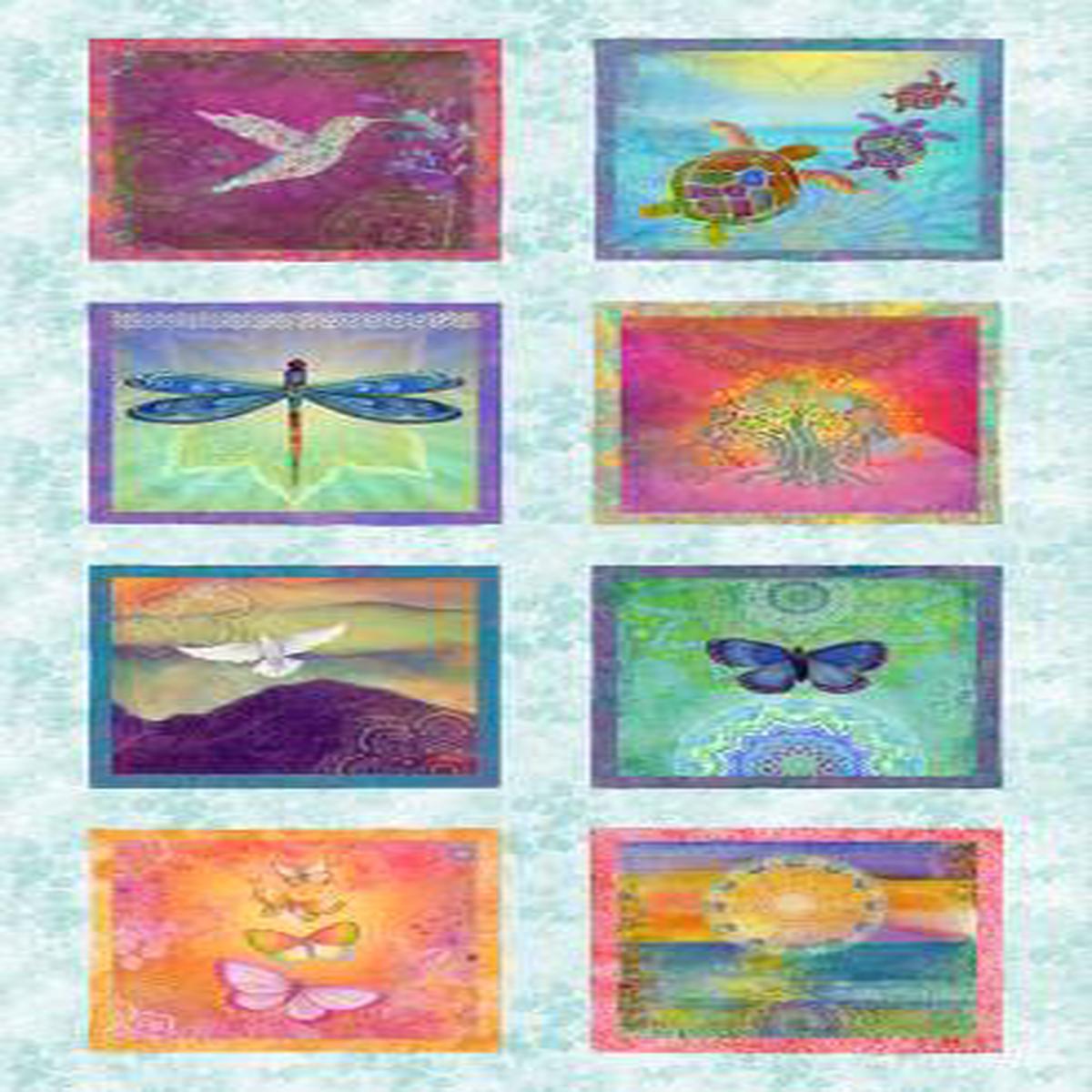 Light Teal Zen Digital 24in Panel w/9in Blocks