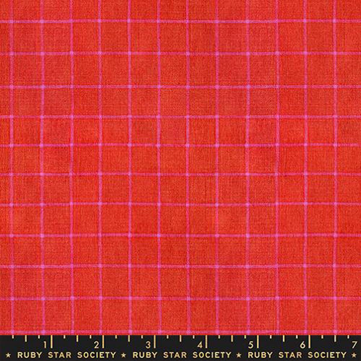 RED Small Windowpane, Warp and Weft Mystic Fable by Alexia Abegg for Ruby Star Society