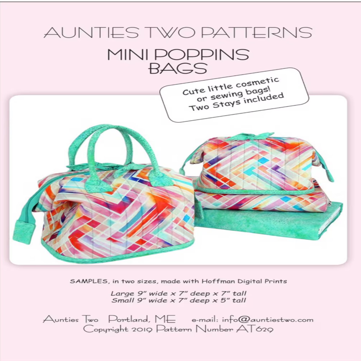 Aunties Two Patterns - Mini Poppins Bags