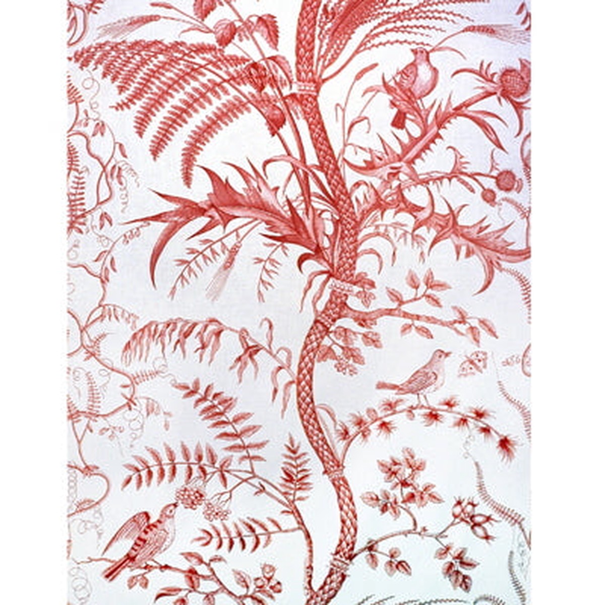 Bird And Thistle Cotton Print Red Fabric