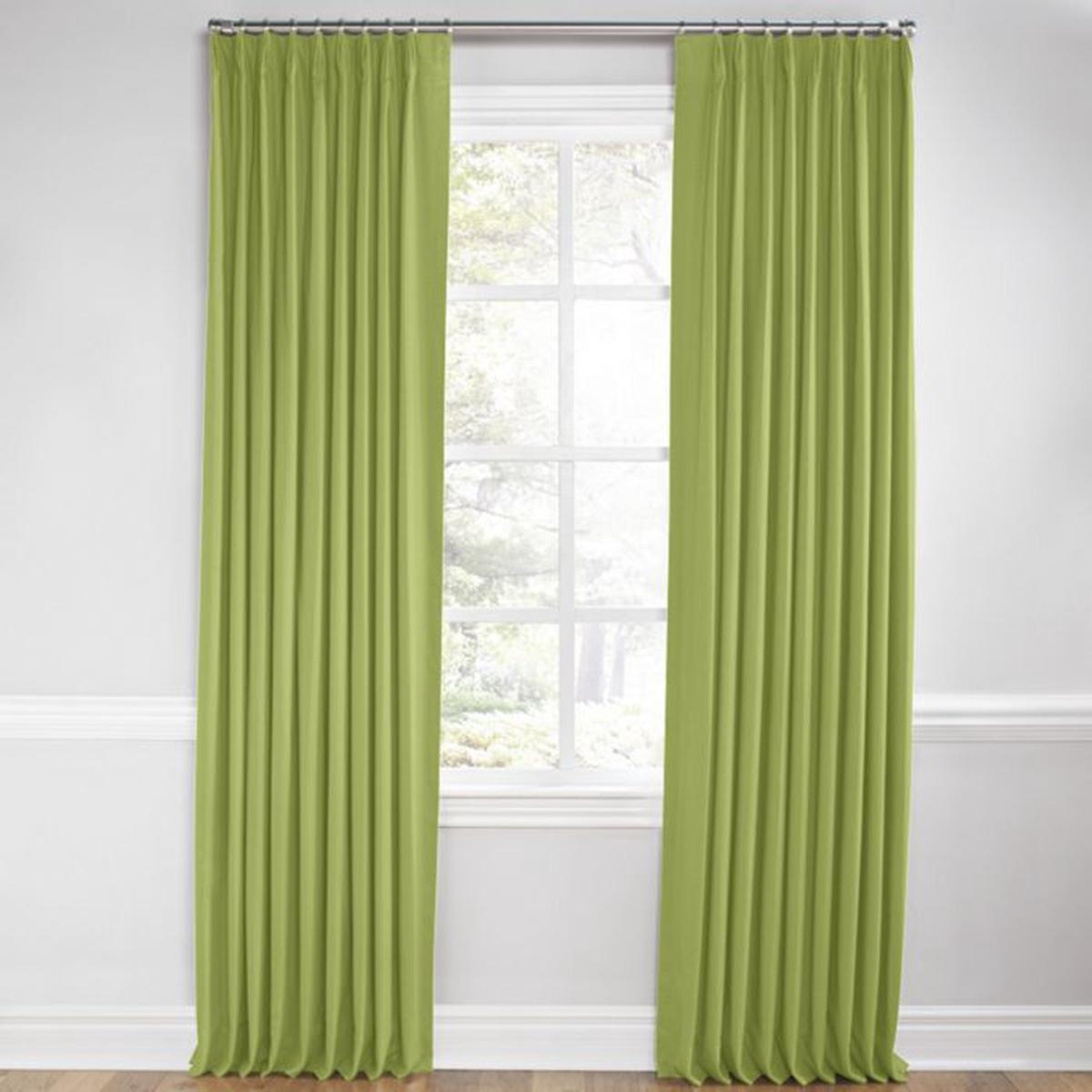 Euro Pleat Drapery in Lush Linen - Moss