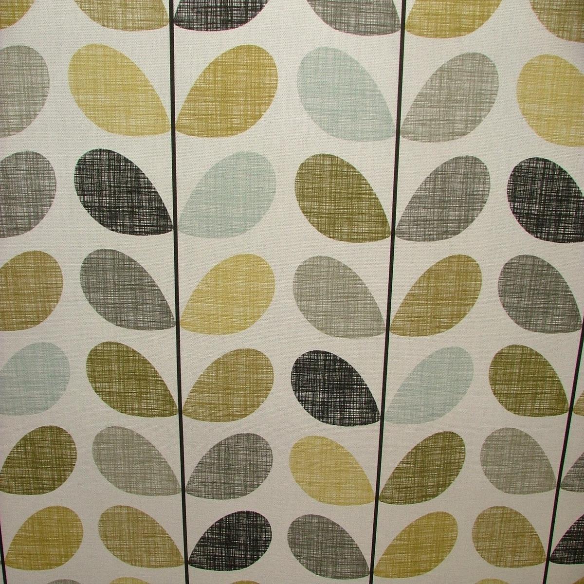 Orla Kiely Cotton Fabric Scribble Stem Seagrass And Duckegg Curtain Upholstery