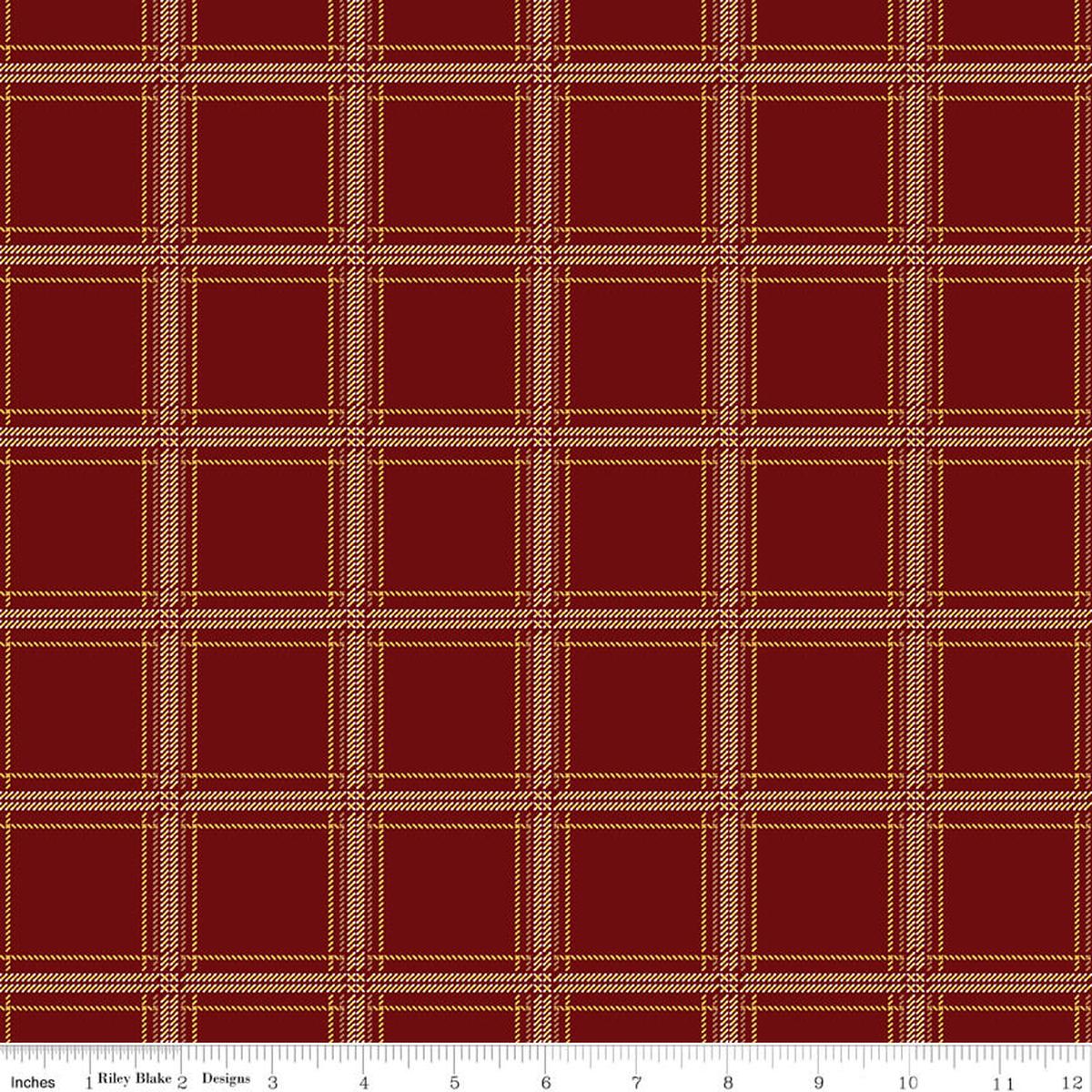 Plaid-Venture Club - Hunter - Mahogany 44"/45" Fabric Per Yard