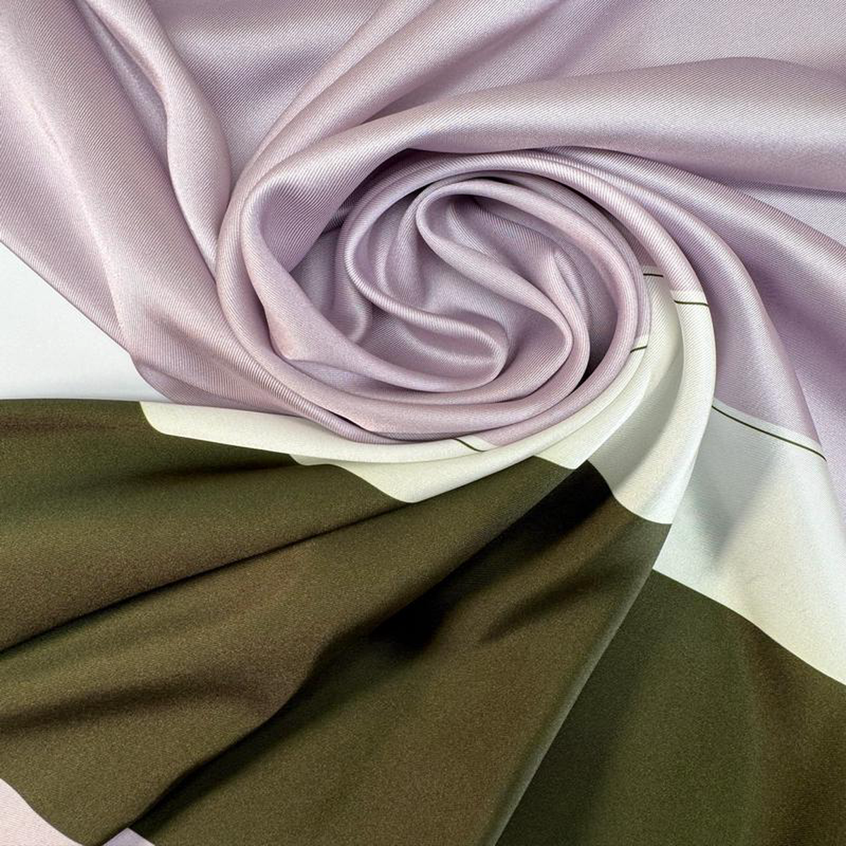Purple 038 Green Printed Polyester Twill Scarf Fabric