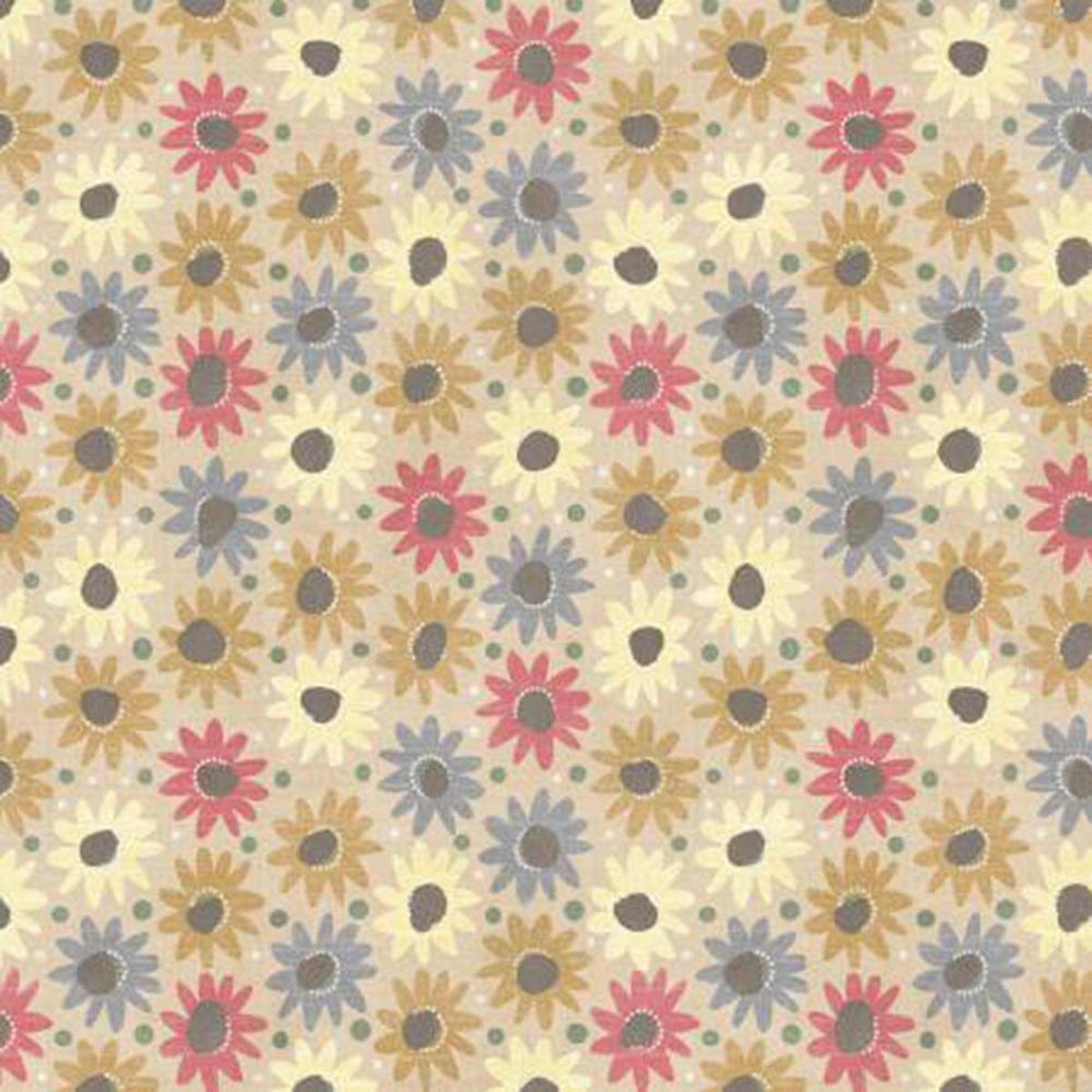 P&B Textiles - Chicken Scratch By Courtney Prahl - Linen Flower - Multi - Yardage
