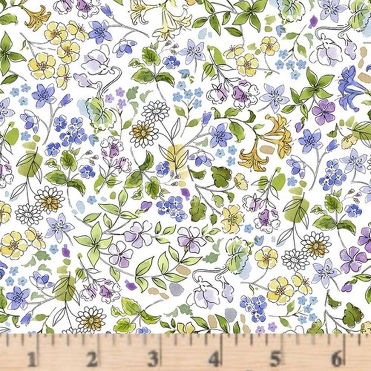 Drawn to Birds White Floral 31136Z 100% Cotton Fabric By half yd continuous cut