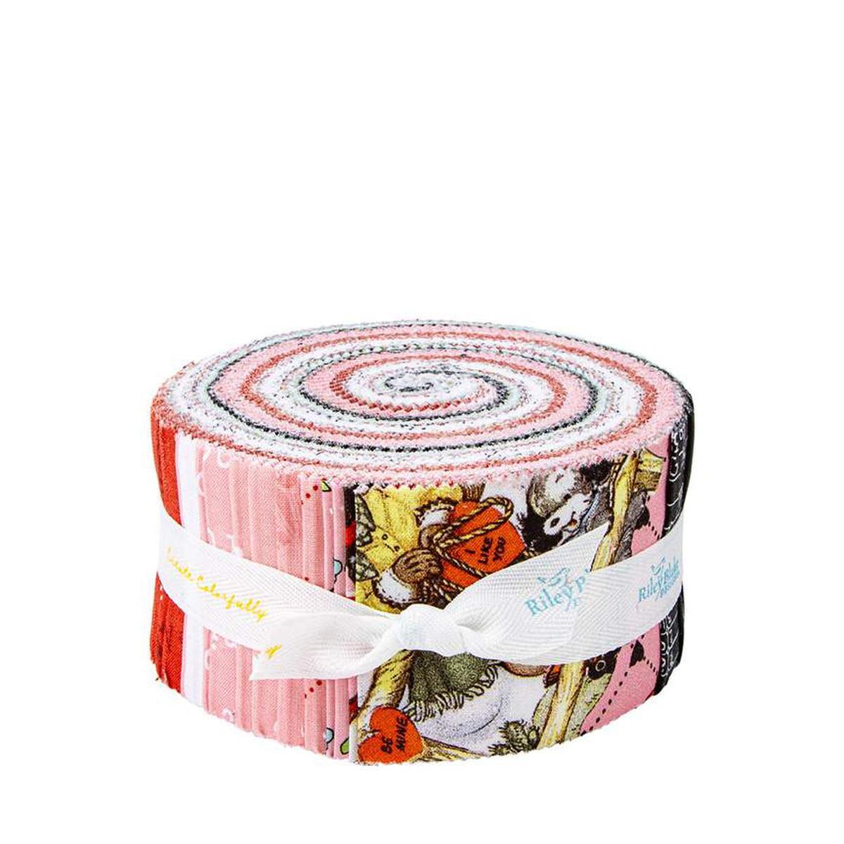 SALE Take Heart 2.5 Inch Rolie Polie Jelly Roll 40-Piece - Riley Blake - Precut Bundle - Valentine's Day - Quilting Cotton Fabric