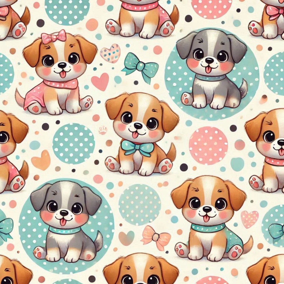 Cute Dog Pattern 11 Quilting Cotton Fabric