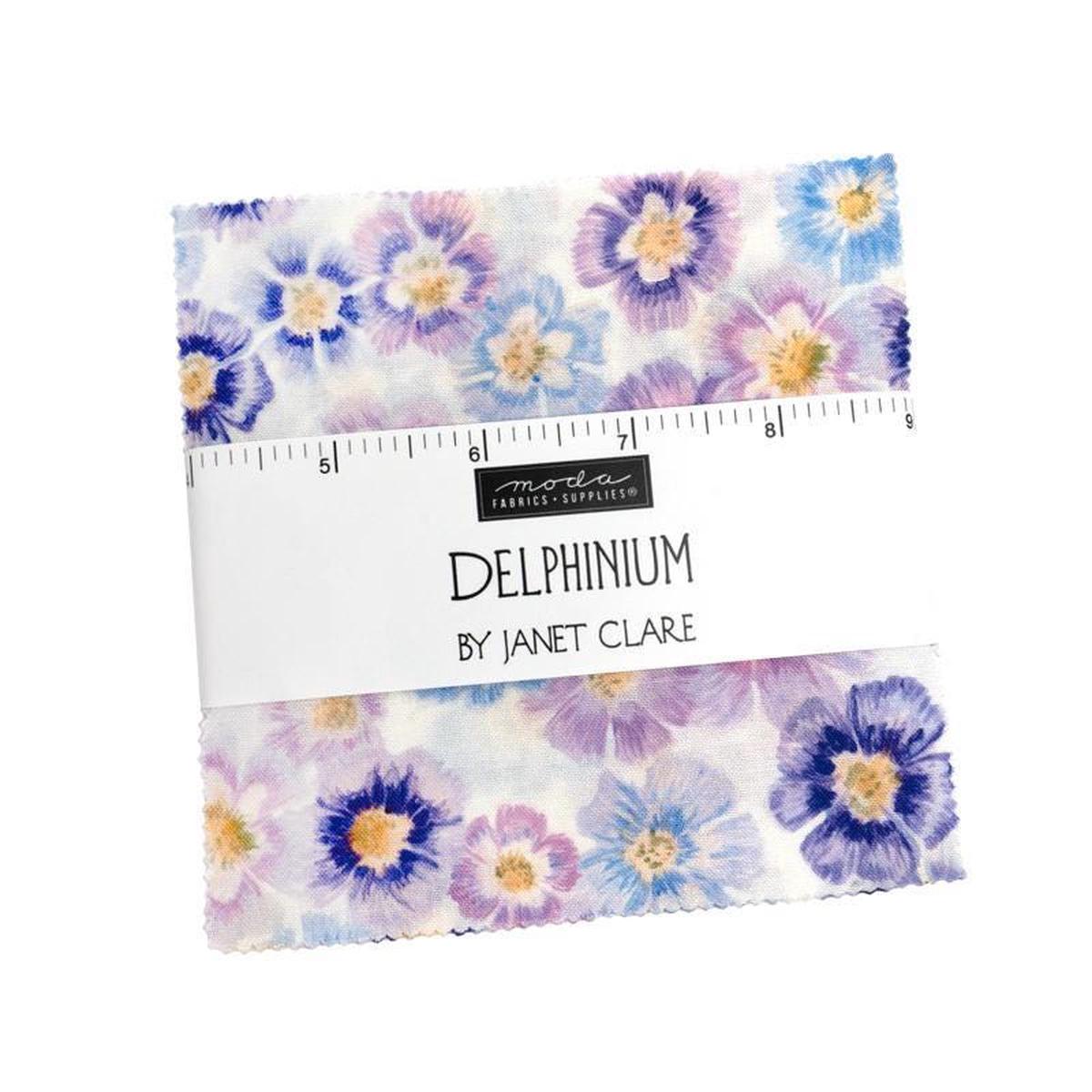 Delphinium Charm Pack Floral Fabric - 24650PP - 42-Piece Precut - Moda Fabrics Quilting Cotton Fabric