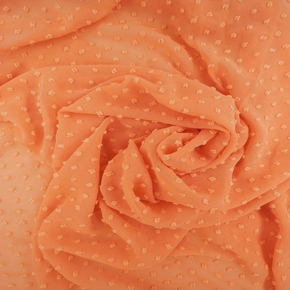 Dot Chiffon Solid Woven Fabric - HIMLT-3132 - ORANGE LT.