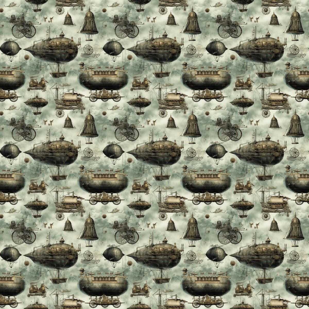 Goth Steampunk Pattern 1 Quilting Cotton Fabric
