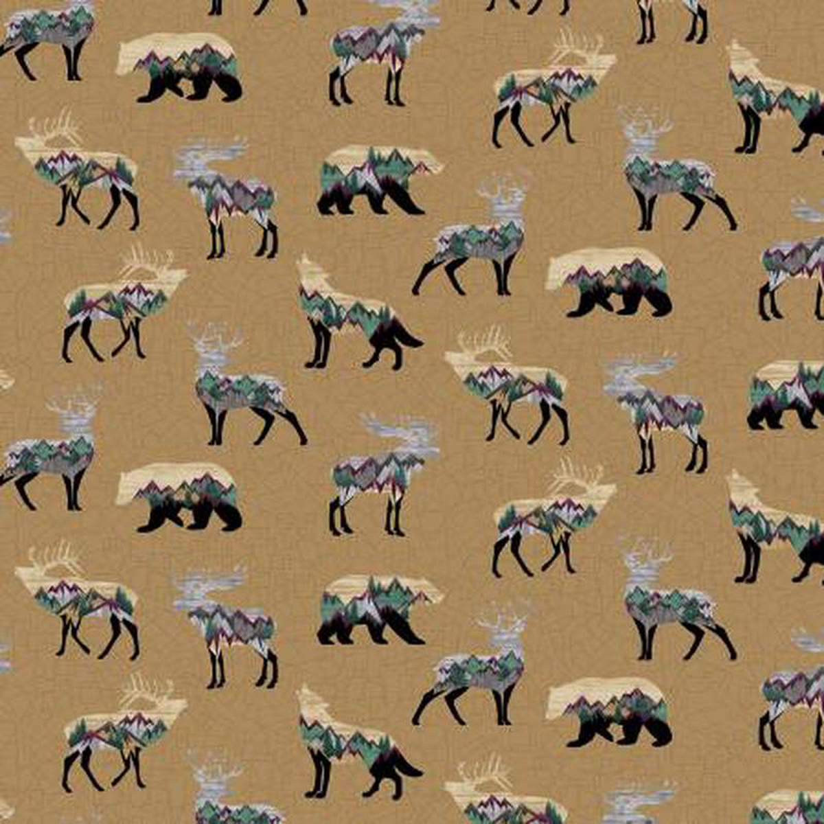 Into the Wild Wildlife Allover TanMulti 16567B-73