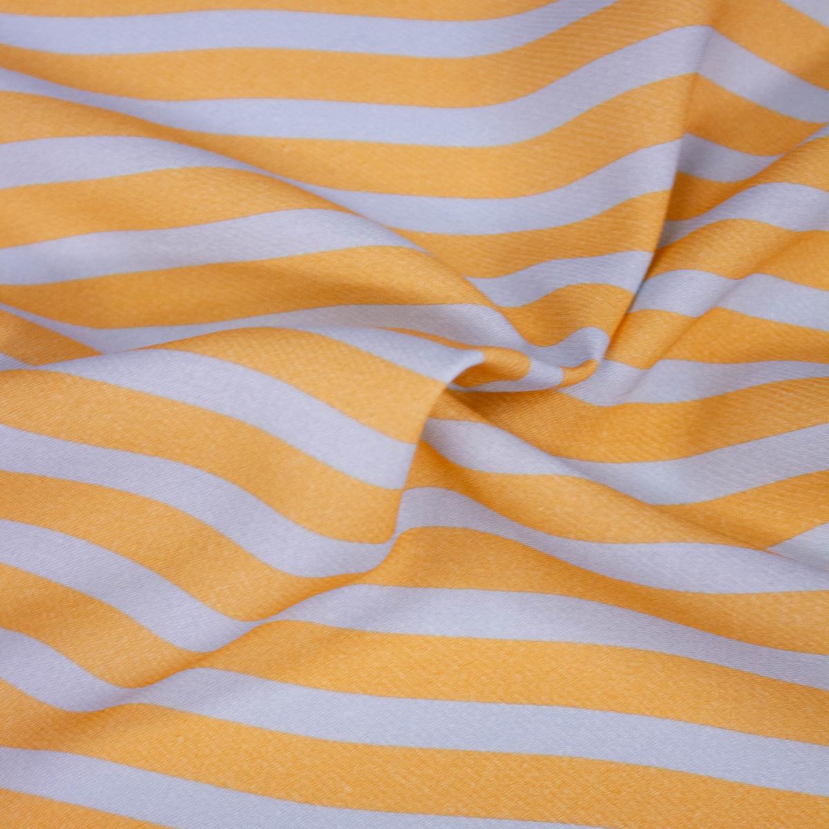 Mitch Orange & Dusty Blue Viscose Fabric