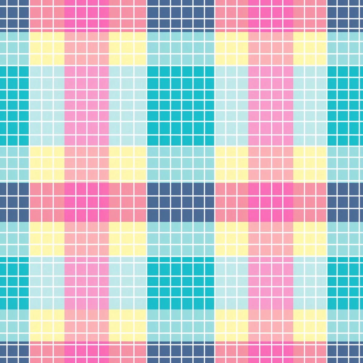 Neon Gingham Pattern 17 Quilting Cotton Fabric