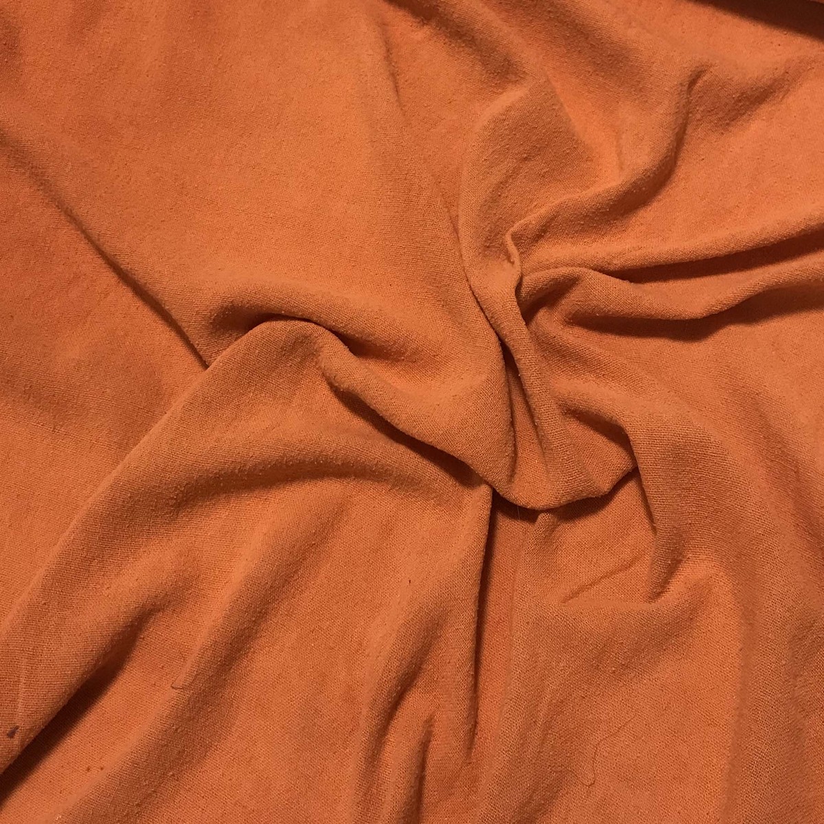 Persimmon Orange - Hand Dyed Poplin Gauze Silk Noil