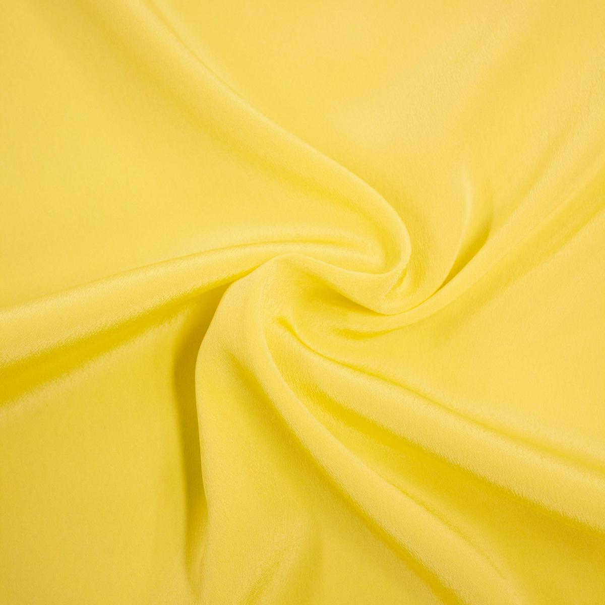 Romy Yellow Silk Crpe de Chine Fabric