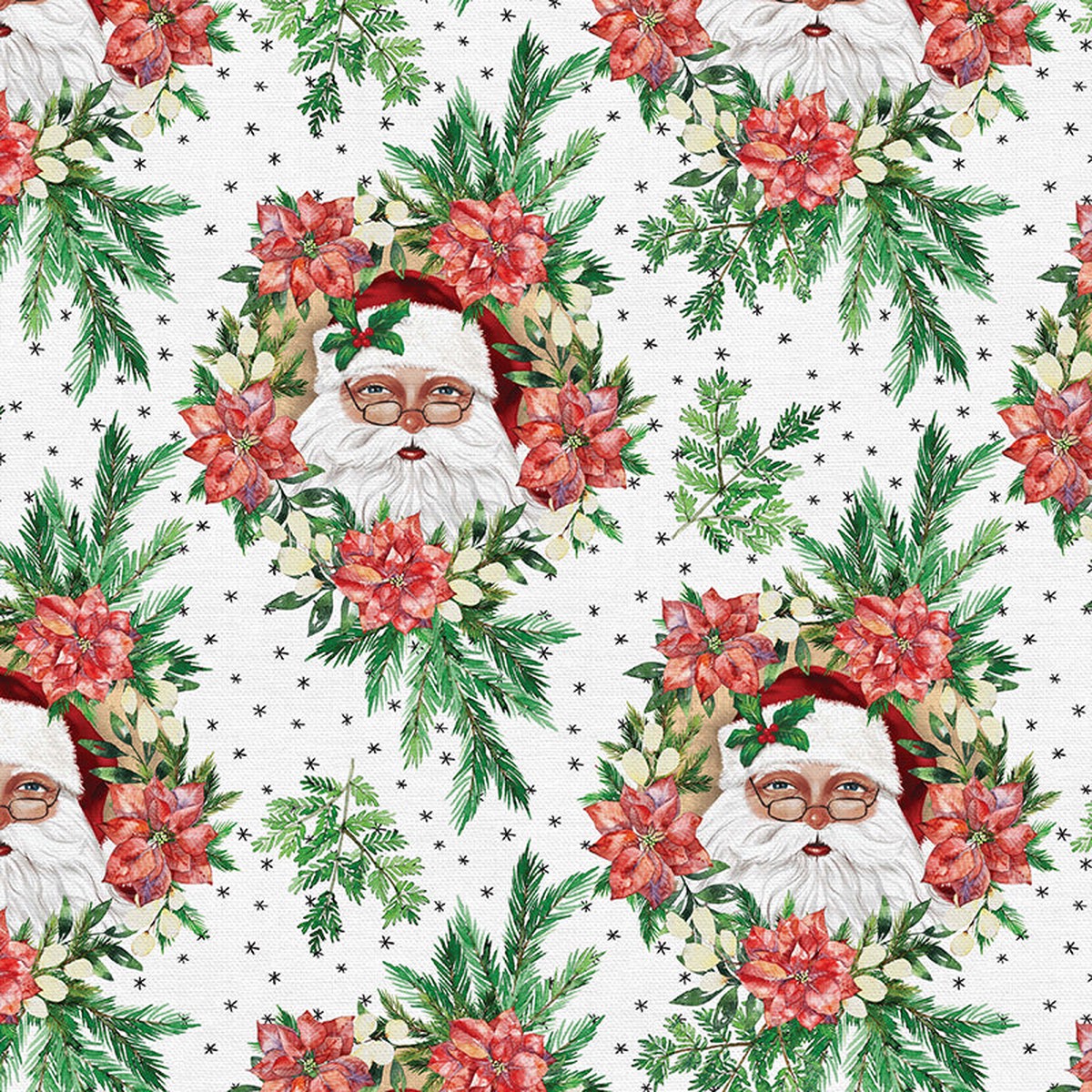 Santa Wreath - White