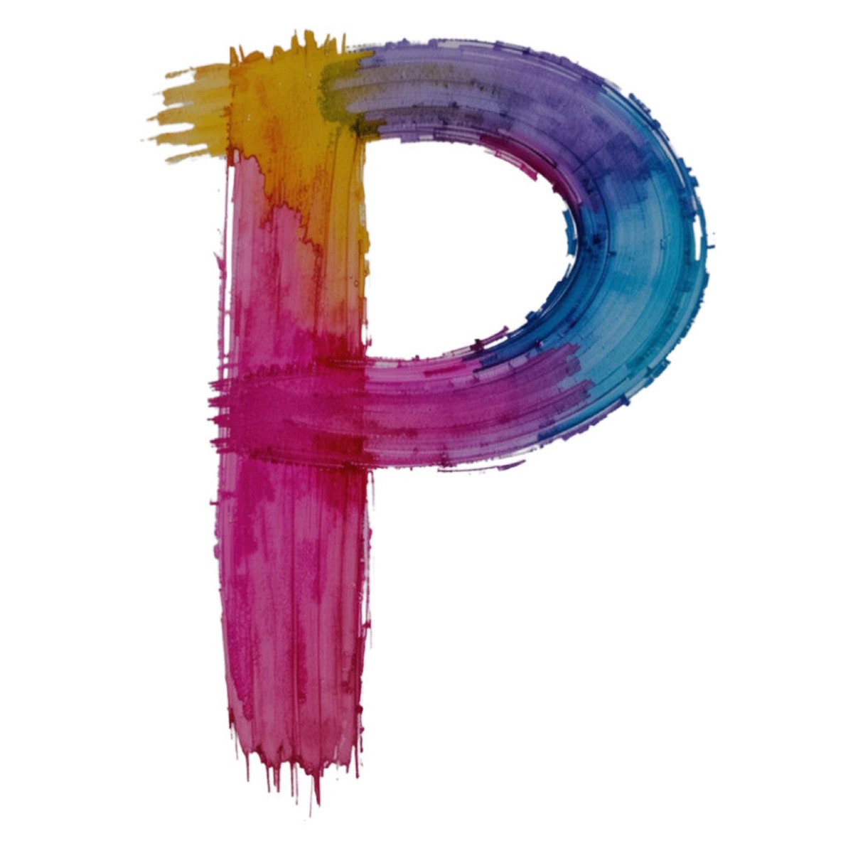 Brushstroke Alphabet Fabric Panel 17
