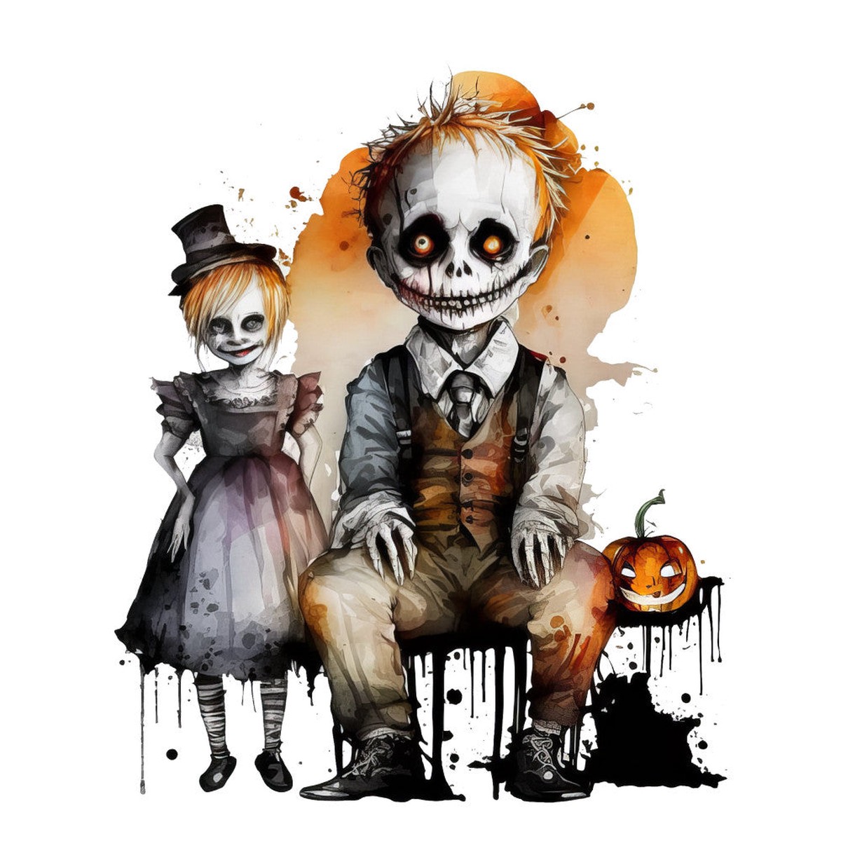 Creepy Halloween Horror Fabric Panel 29