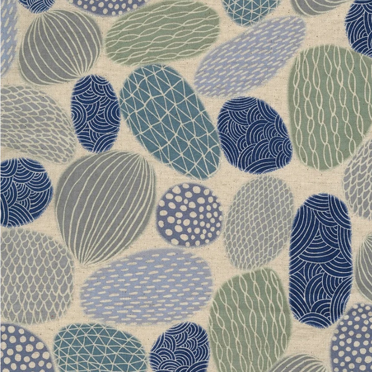 Pathway by Bookhou CottonLinen Lightweight Canvas - Stones in Blues