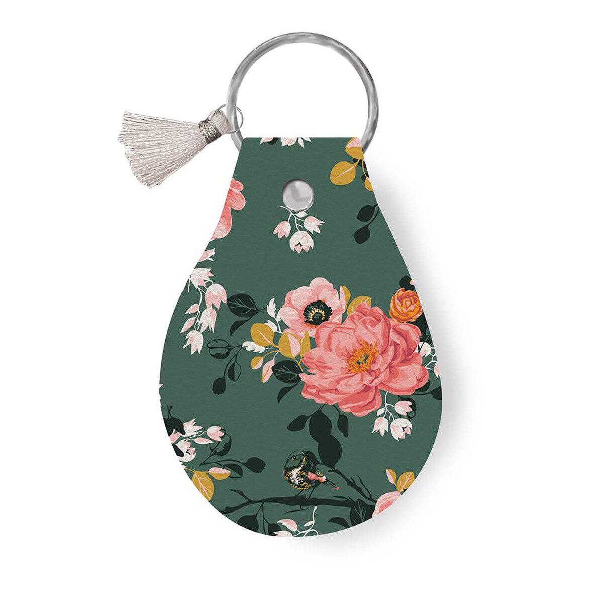 Riley Blake Designs Porch Swing Leather Circle Key Chain STLR-37634