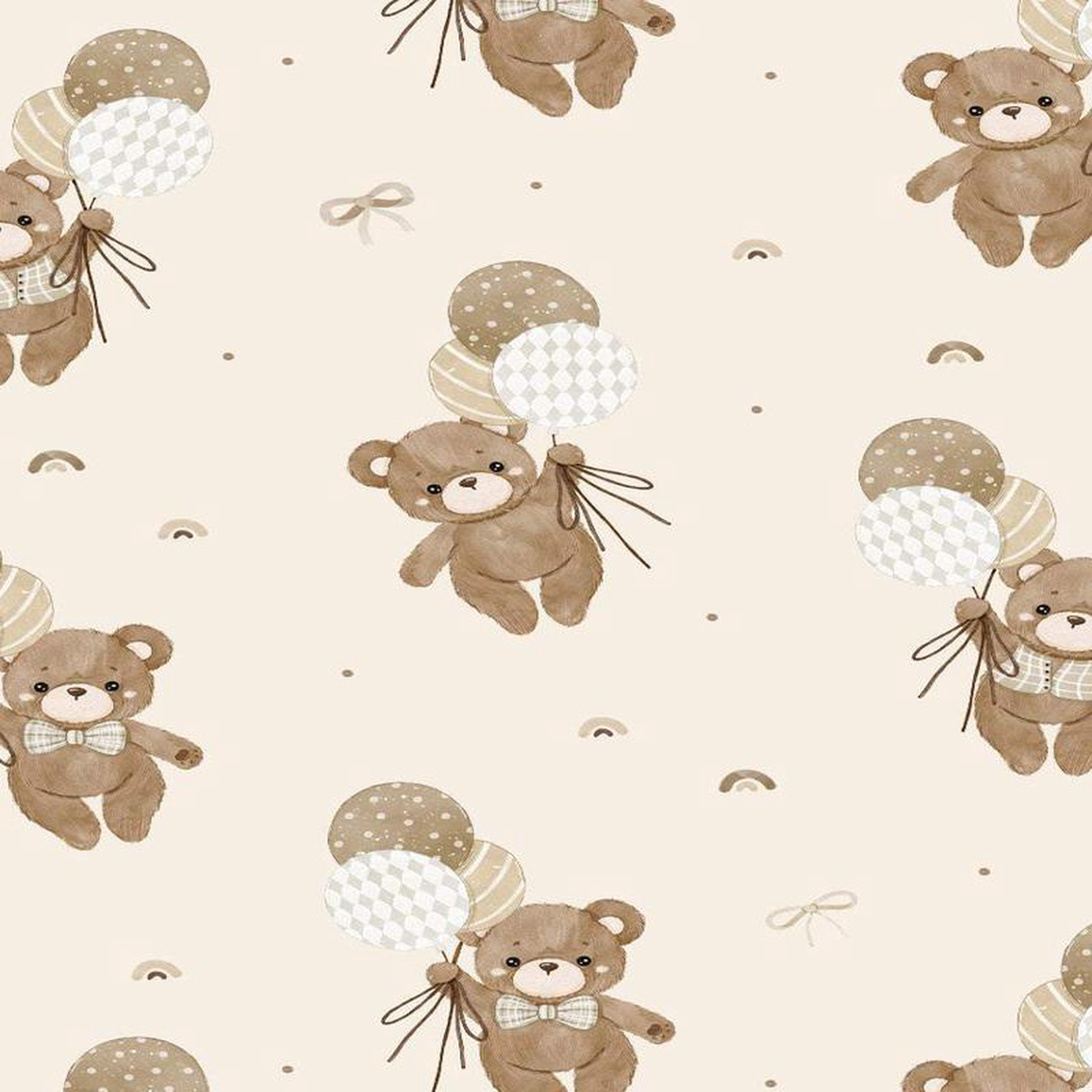 Teddy Bear8217s Adventures Flannel Cream