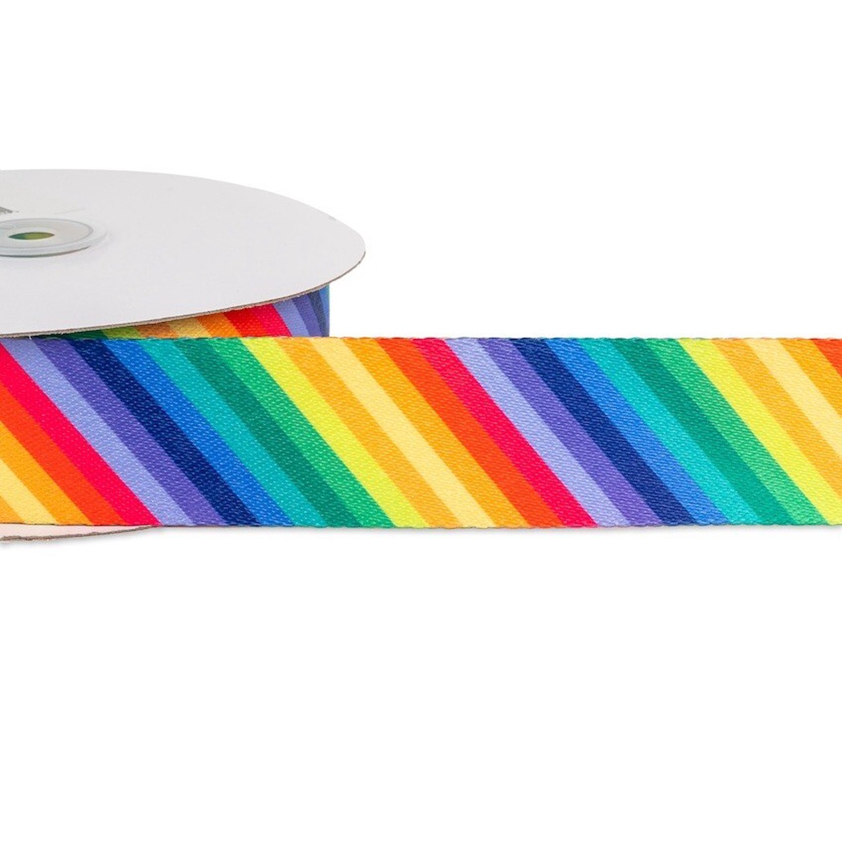 38mm Polyester Shiny Printed Webbing Rainbow