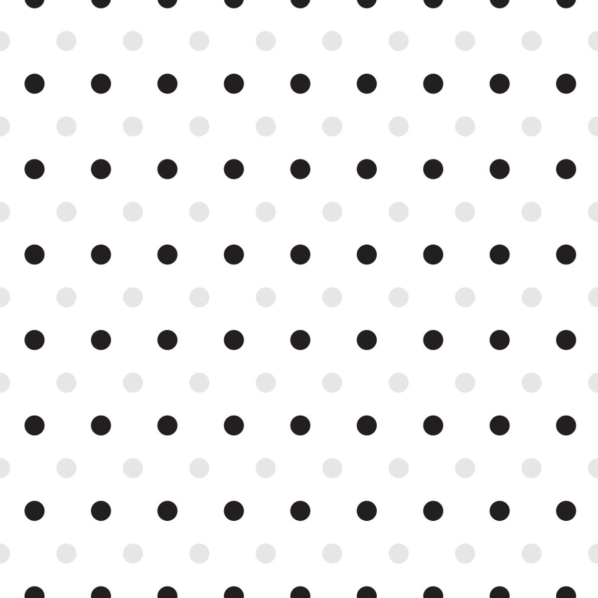 Black And Platinum Polka Dots Fabric